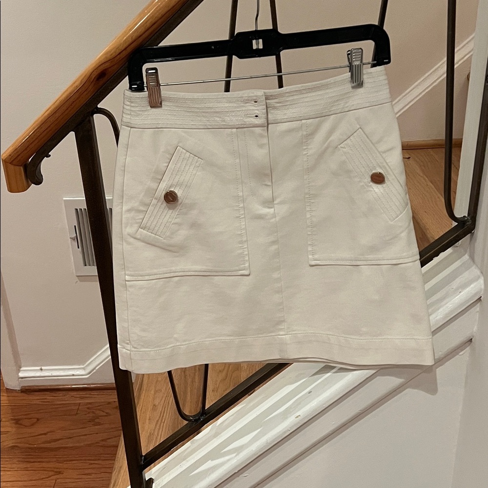 LOFT Cream Mini Skirt